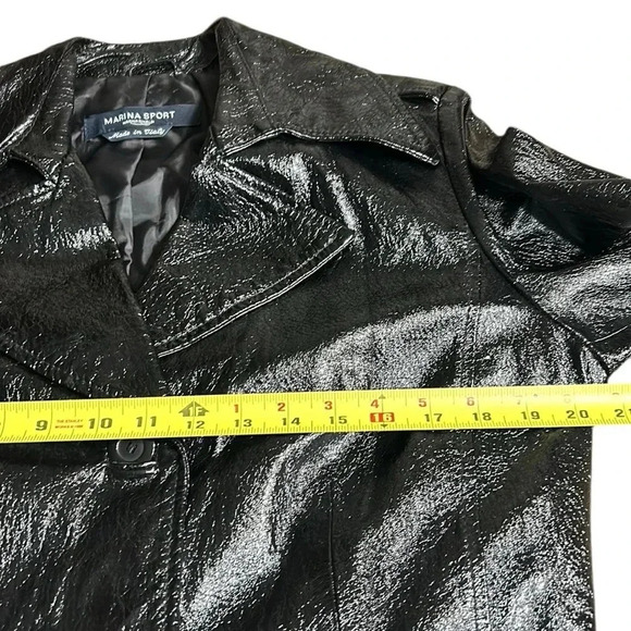 Y2K Marina Rinaldi  vtg coat,women M/L  PTP 21”. Lightweight,tag says leather - Picture 14 of 17
